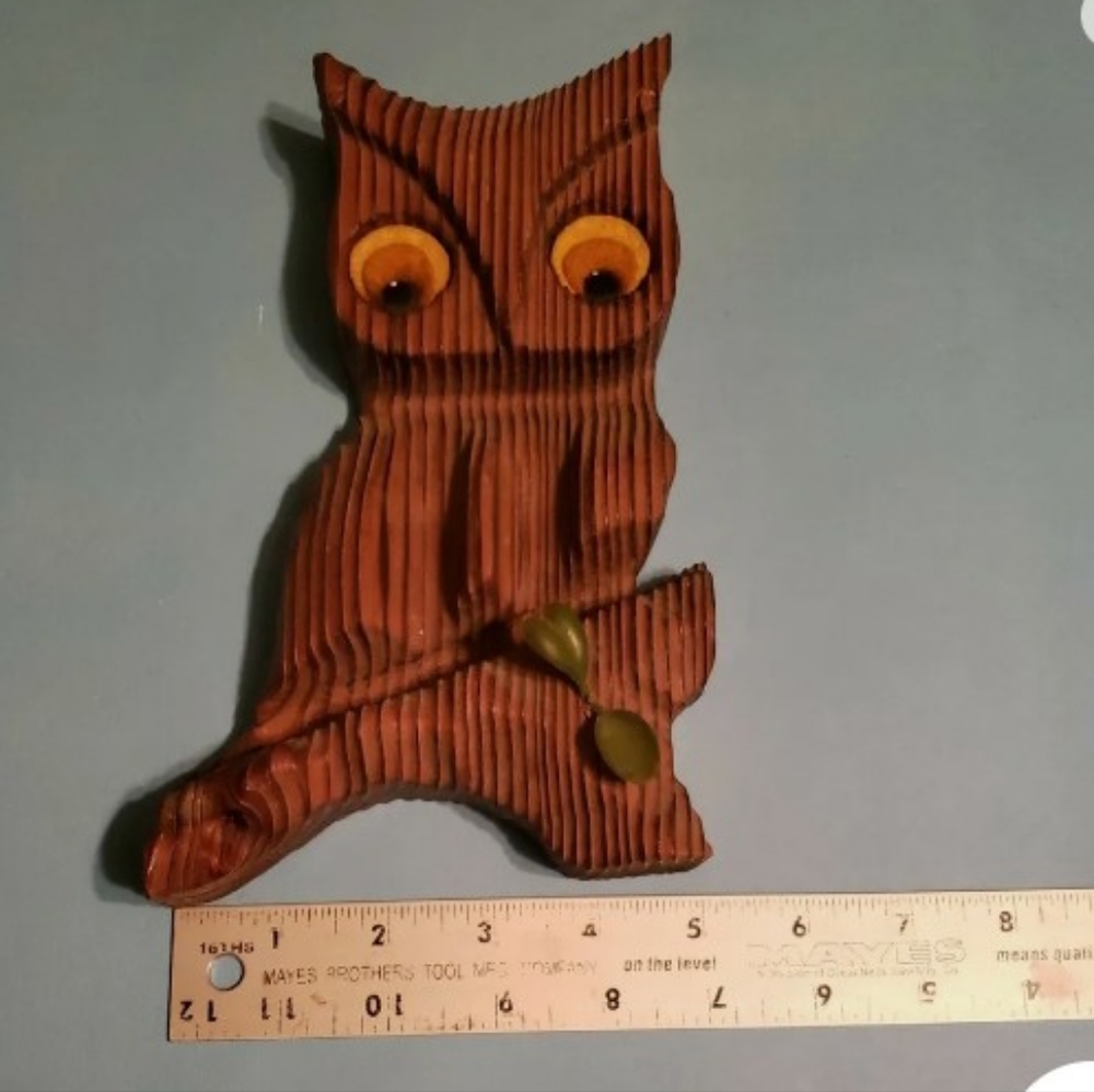 Cryptomeria Wood Burned Black Owl